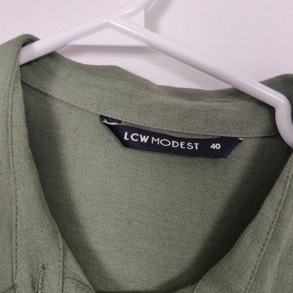 LC Waikiki Modest Women's Button Down Shirt Tunic in Green Size EU 40 Fall - Picture 3 of 11